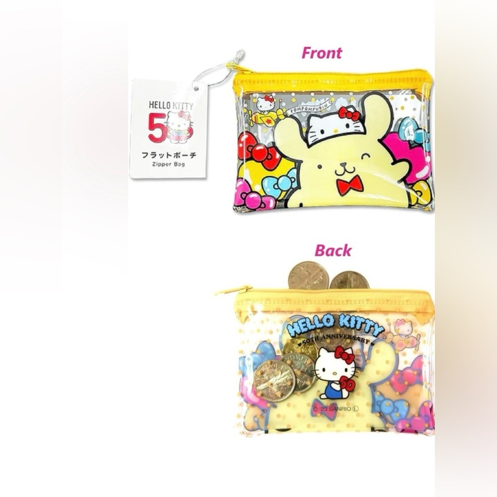 Card Wallet & Case Yellow Pompom-puin - Picture 2 of 4